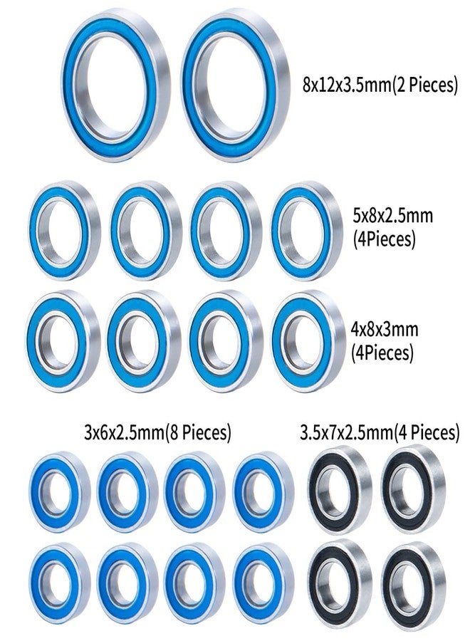 WEFEINO 22Pcs Metal Wheel Hubs Axle Blue Sealed Bearing Kit for 1/18 TRX-4M Bronco RC Crawler Car - Image 3